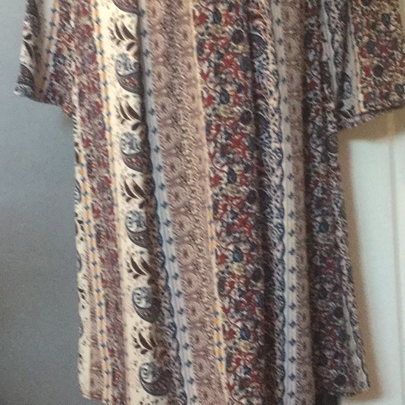 ❌DONATED❌Brown Paisley Stripe Floral Print Boho Midi Dress - Picture 7 of 9